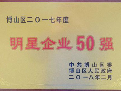 龍泉股份榮獲“博山(shān)區明星企業50強”榮譽稱号